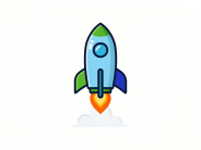 a vertical rocket in comic-book style a vertical rocket in comic-book style
