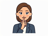 A woman holds her finger to her mouth A woman holds her finger to her mouth