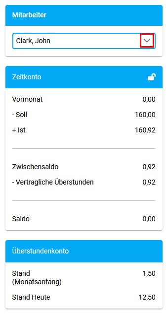 Mitarbeiter auswählen