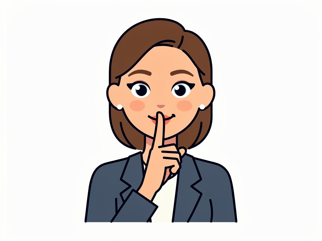 Frau hält Finger vor den Mund