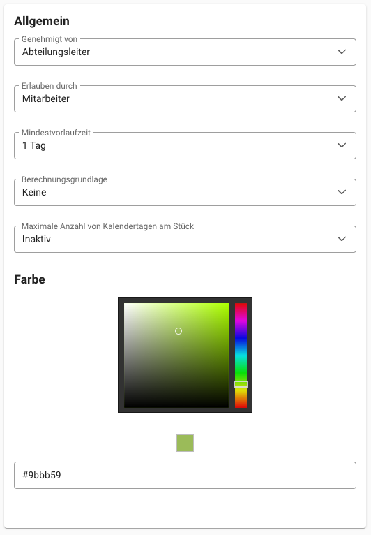 Abwesenheitsgrund - Allgemein