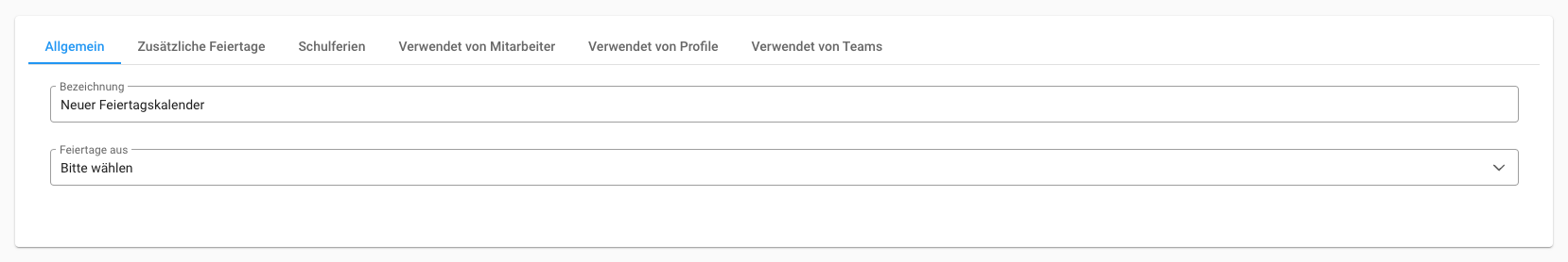 Feiertagskalender - neu:bearbeiten - Allgemein