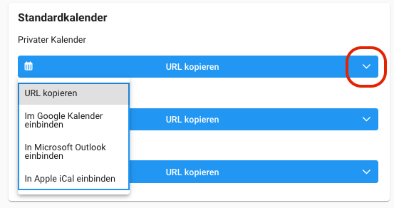 ICS Kalender - Kalender einbinden