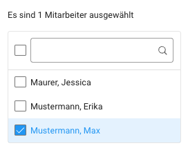 Sammelbuchung - Mitarbeiterwahl
